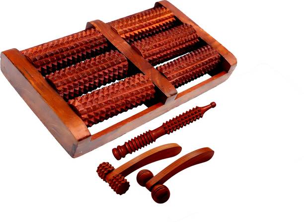 Woodenex nx MASS01-2F - JIM Massager Combo |1-Double Foot Massager, 1 Neck, 1 Face, Accupressure Tool Massager