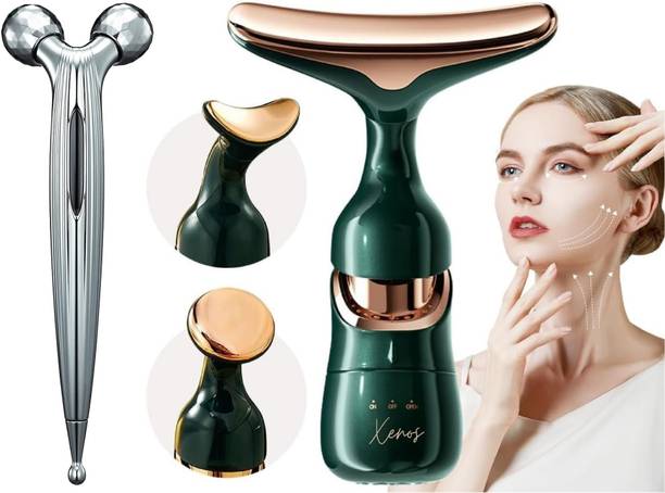 MORVIKA 3D Face Massager Roller Electric Face & Neck Massager,Aloe Vera Eye Mask, Face Lift Skin Tightening Anti Aging Double Chin Reducer JFacial Massage Tool Massager