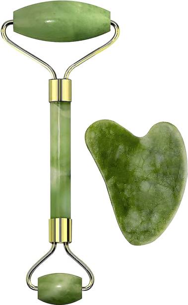 Flipkart SmartBuy Jade Roller Face Massager With Gua Sha,Improves Skin Elasticity,Reduce Wrinkles Natural Massager