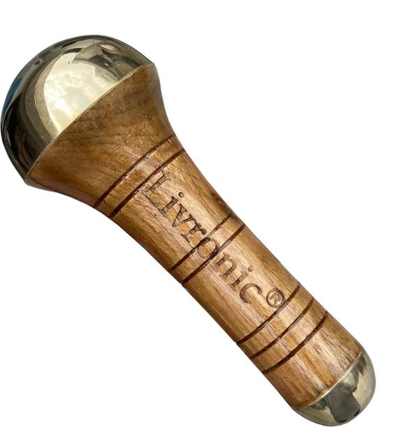 Livronic Ayurvedic Kansa Wand Face Massager With Neem Wood Handle For Natural Glow, Detoxification And Stress Relief (Small) Massager