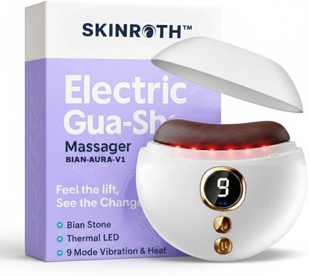 SKINROTH Red Light & Heat Therapy, 9 Vibration Modes Bian-Aura-V1 Electric Gua Sha Massager, Face Lift & Skin Tightening Massager