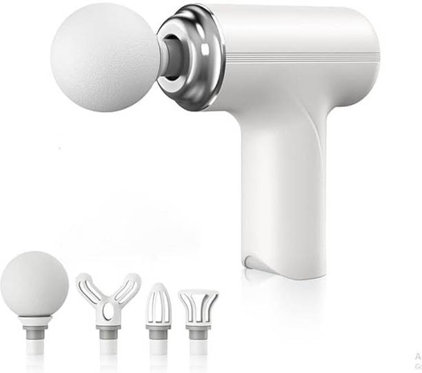 ARG HEALTHCARE Mini Gun Massage Handheld Full Body Pain Relief or Relaxation 6 Speed Level, 4 Heads attachment Rechargeable Travel Friendly for Back Neck Leg Hand Massager