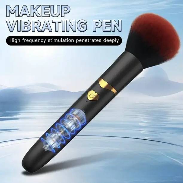 HK EXPORT Brush Stylish Makeup Brush Design for Private and Dual- Purpose Use 2-in-1 Massager
