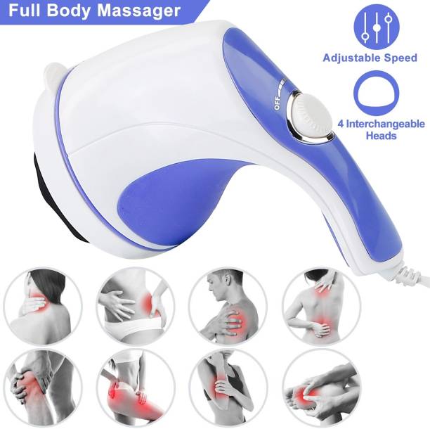 BEMALL Electric Handheld Full Body Massager with 3 Massage Heads & Variable Speed Settings for Pain Relief and Relaxation, Back, Leg & Foot Massager