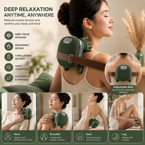 REYSOL Neck & Shoulder Massager with Adjustable Belt | Rechargeable Hands-Free Massager | Quiet Operation | Long Battery Life 5D Massager
