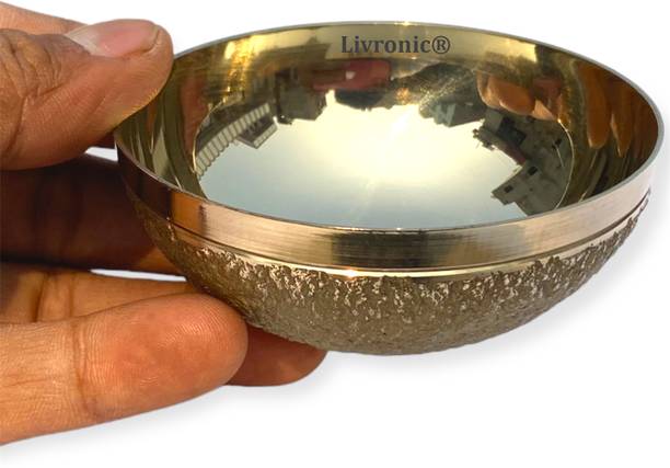 Livronic Kansa Bronze Vatki, Natural Cup, Ayurvedic Detox Manual Foot Massager, BRN104 for Relaxation and Deep Cleaning Ancient Indian Technique (PACK OF 1) Massager