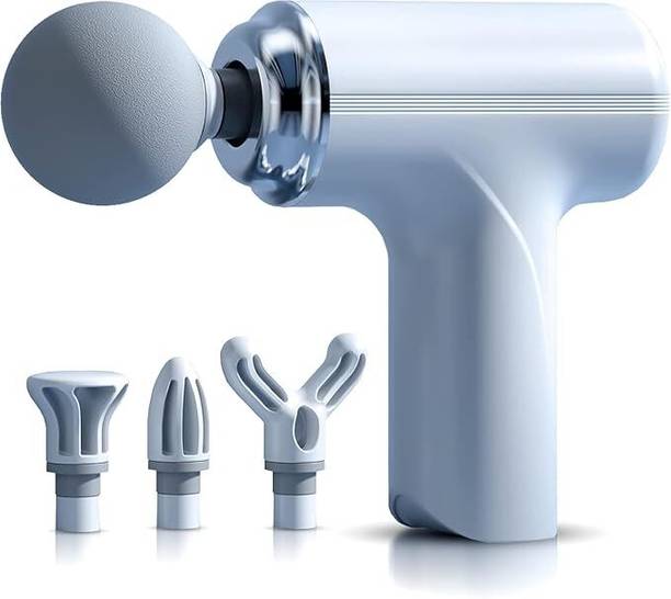 ARG HEALTHCARE Mini Gun Massage Handheld Full Body Pain Relief or Relaxation 6 Speed Level, 4 Heads attachment Rechargeable Travel Friendly for Back Neck Leg Hand Massager