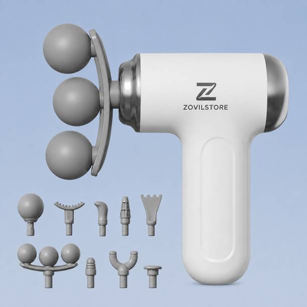 Zovilstore 9 In 1 Mini Gun Massager Machine for Pain Relief- Body,Neck,Shoulders,Arms &Feet Massager Portable Muscle Therapy for Pain Relief Fascia Massage Gun with 3 Heads Massager