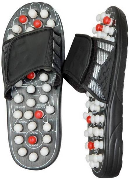 OneRetail Accupressure. Power Foot Mat Full Body Relaxer Natural Leg Foot Massager Slippers- Black (Free Size) Massager