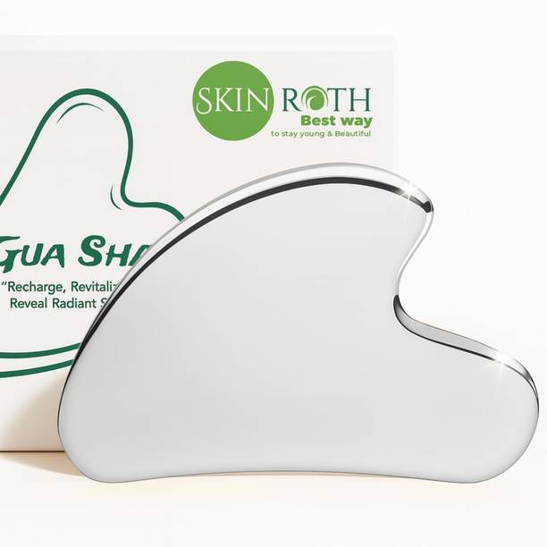 SKINROTH Dual-Sided Smooth Edges, Facial & Body Massager for Neck & Eyes Scratch-Free Guarantee Stainless Steel Gua Sha For Anti-Aging, Jawline Massager