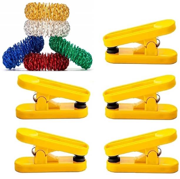 AHCS Acupressure Magnetic Finger Power Clips And Sujok Ring (Set of 5) Massager