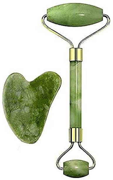 T TOPLINE TT massager -124 Smooth Facial Roller & Massager Natural Massage Jade Stone for Face Eye Neck Foot Massage Tool (Green) Massager