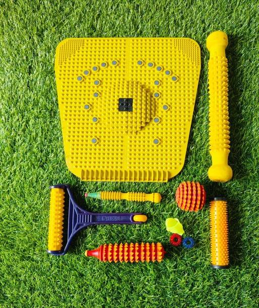 AHCS Acupressure Massager & Sujok Therapy Tools Combo Kit For Stress Pain Relief Natural Care With Bio-Magnetic Foot Mat & Roller-Pyramidal Massager