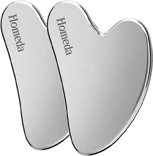 होमेडा Gua Sha Face Massager, Guasha Steel for Face Massage Tool, Gua Sha Stone, Gu Sha Skin Stainless Steel - Body Skin Massage machine tools, Acupunture Facial मसाज़र