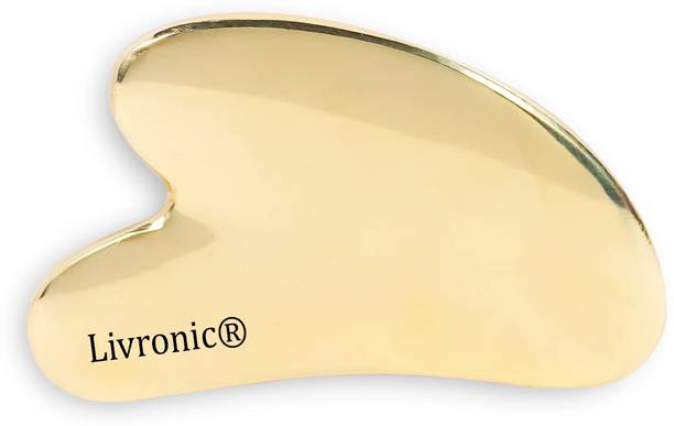 Livronic Kansa Gua Sha Face Massage Tool for Fine Lines, Glowing Skin, Reducing Stress & Eye Puffiness - 140g To 144 g (Pack of 1) Massager