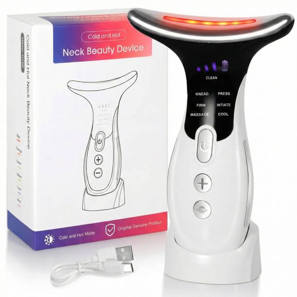 FEELTRIPT Ultrasonic EMS LED Facial Massager | Skin Tightening & Double Chin Reducer Facial Massager Model Massager