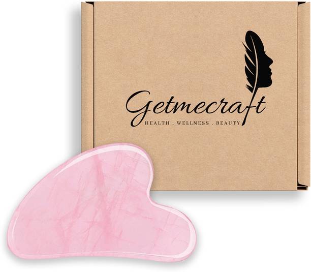 Getmecraft Rose Quartz Gua Sha Rose Quartz Guasha Tool - Asian Beauty Secret, for Facial Microcirculation Removes Toxins Prevents Wrinkles Boost Radiance of Complexion - 100% Authentic & Genuine Rose Quartz Massager