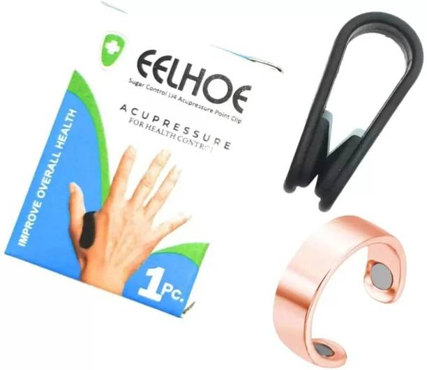 WYNXCARE 1Pc Sugar Control Magnetic Ring & Diabetes Acupressure Clip Combo To Maintain Blood Sugar Levels Massager
