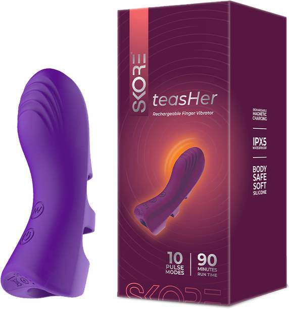 SKORE Teasher 10 Modes | 90 min Run Time For Her | Rechargable Finger Personal Massager