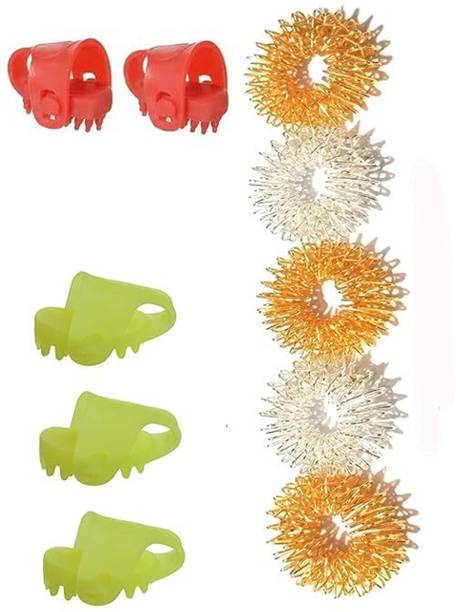 Ronofic Acupressure 5 Sujok Rings With 5 Thumb Pad For Pain Relief And Stress Relief Massager Massager