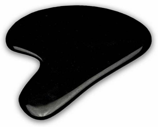 Swara Agate Black Gua Sha Stone Handcrafted Natural Himalayan Healing Stone Face Massage Tool for Stress Relief and Anti-Aging Scraping Facial Massager