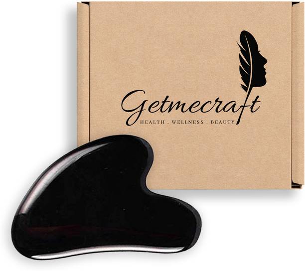 Getmecraft Black Obsidian Gua Sha Stone,Massage Tool,Gua Sha Scraping Massage Tool Black Obsidian Stone Relieve Muscle Tensio Spa Type Body Massager for Face Body Massager