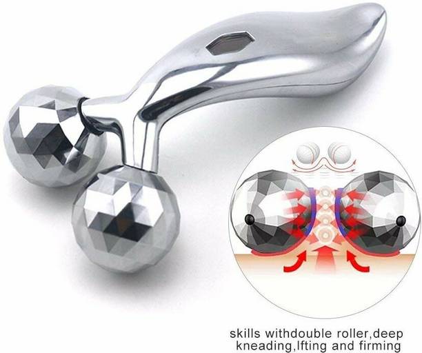 STARKENDY 3D 3D Manual Roller Face Body Massager Skin Lifting Wrinkle Remover Facial Massage For Relaxation and Tightening (Silver) Massager