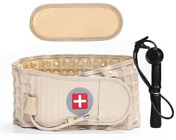Acumahi Spinal Air Traction Decompression Back Belt Waist Belt Lower Back Pain Relief, Lumbar Support Cotton Massager