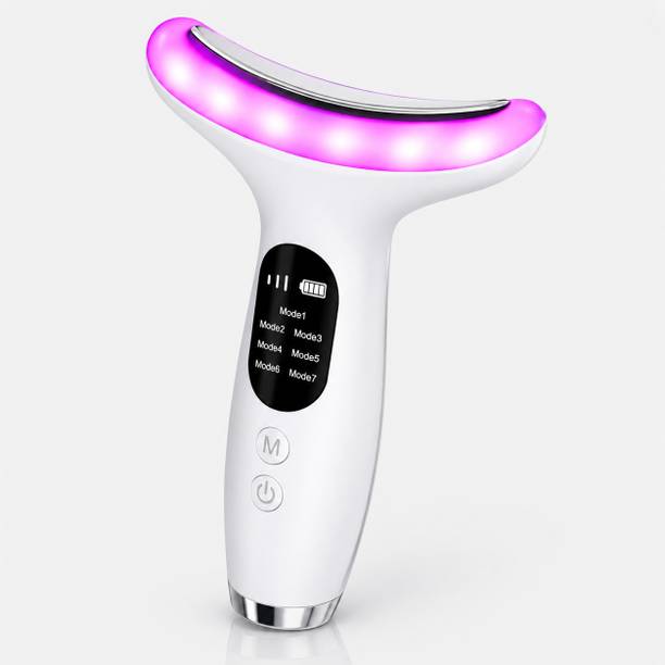 Miggon 7 Mode LED Face & Neck Massager with Heat Therapy Rechargeable Pain Relief Rechargeable Face Massager 7 Modes LED Heat Therapy for Neck & Cervical Care Massager