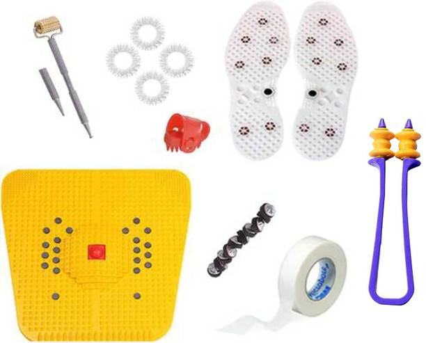 netclub Sujok kit Acupressure Massager Therapy Tools Set Combo Kit Stress & Pain Relief Bio Magnetic Power Foot Mat Magneto-Therapy finger care blood circulation Body Massager