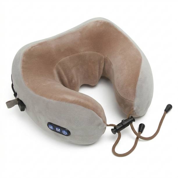 OLV Rechargeable Neck Pillow Massager with 3 Modes|U-Shape 360° Travel Neck Support| Memory Foam Cervical Pillow for Pain Relief|Vibration Massage for Travel,Home Massager