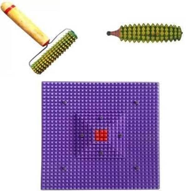 KIYANSH ENTERPRISE Acupressure Foot Mat with Wooden Roller and Karela Combo Kit Massager Acupressure Foot Mat with Wooden Roller and Karela Combo Kit Massager Massager