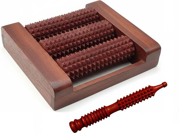 Woodenex nx 3ROL-J Wooden Roller Massager Combo | 1 Foot Massager & 1 Jimmy for Accupressure Massager