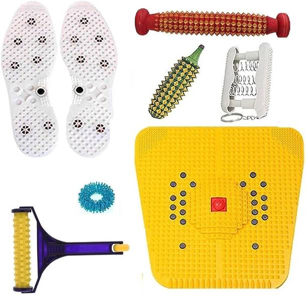 AHCS Sujok Therapy Tools Combo Kit For Stress Pain Relief Natural Care With Bio-Magnetic Power Foot Mat (Set of 7) Massager