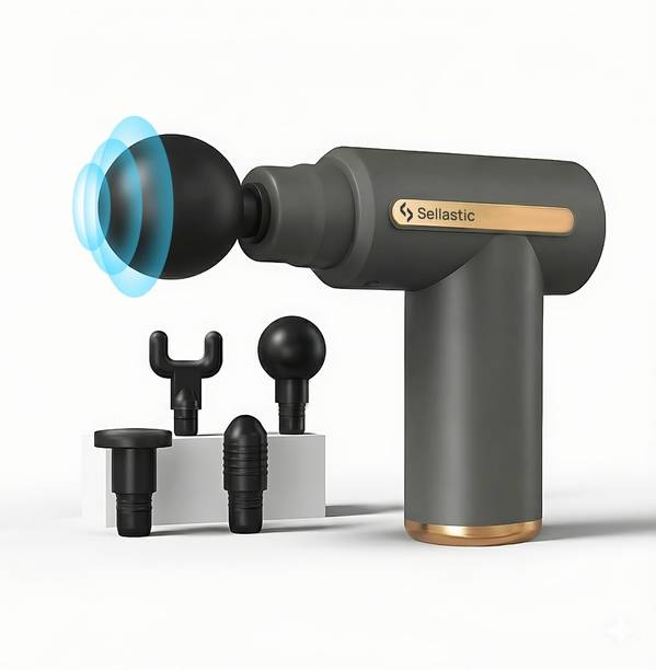 sellastic Full Body Massager Gun | Deep Tissue Pain Relief Machine | Muscle Recovery | 6-Speed |3200 RPM Motor | Type-C Rechargeable | Ultra Quiet & Portable Massager