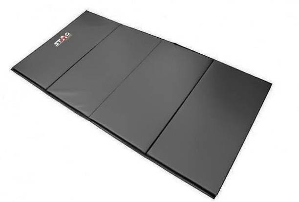 Stag iconic Multi-Purpose Foldable Fitness, Gymnastics Tumbling Mat Black 50 mm Gymnastic Mat