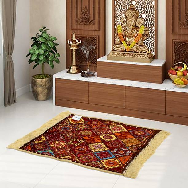 HOMESTIC by Kuber Industries Velvet Prayer Mat