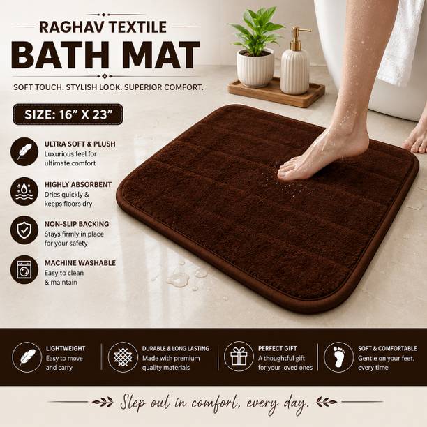 Raghav Textile Microfiber Bathroom Mat