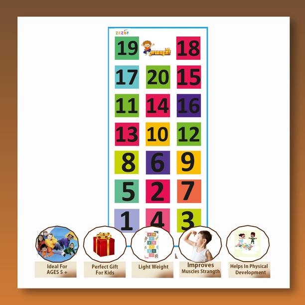 zezby Hopscotch Jumbo Play Mat, Game for Kids, Adults, Indoor-Outdoor Fun Game Board Game Accessories