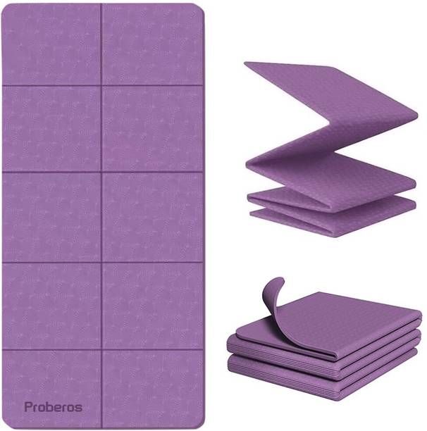 Qpets Foldable Yoga Mat for Travel 6mm Thick Lightweight Comfortable with Carry Bag 6 mm Yoga Mat