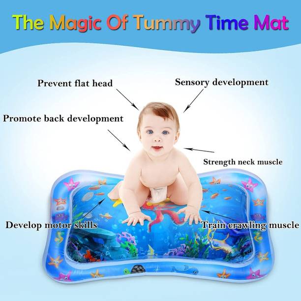Roztocze Baby Kids Water Play Mat Toys Inflatable Tummy Time Leak-Proof Water Play Mat Inflatable Swimming Mats