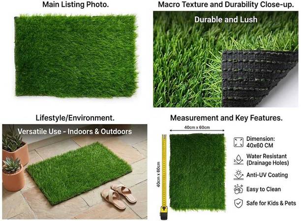 Fonik Artificial Grass, PP (Polypropylene) Grass Mat