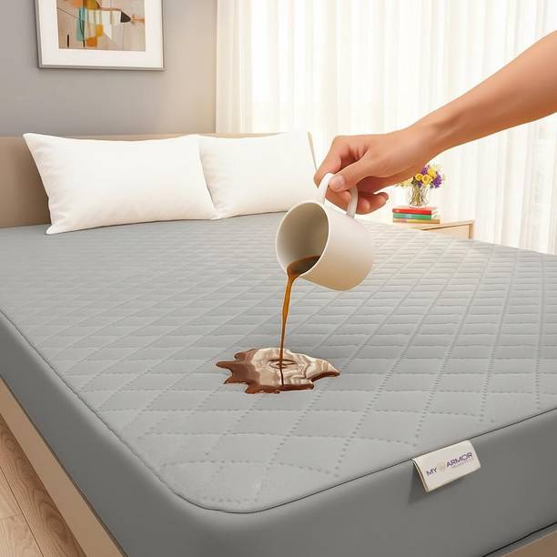 MY ARMOR King Size Fitted Cotton Waterproof, Breathable, Stretchable Mattress Cover