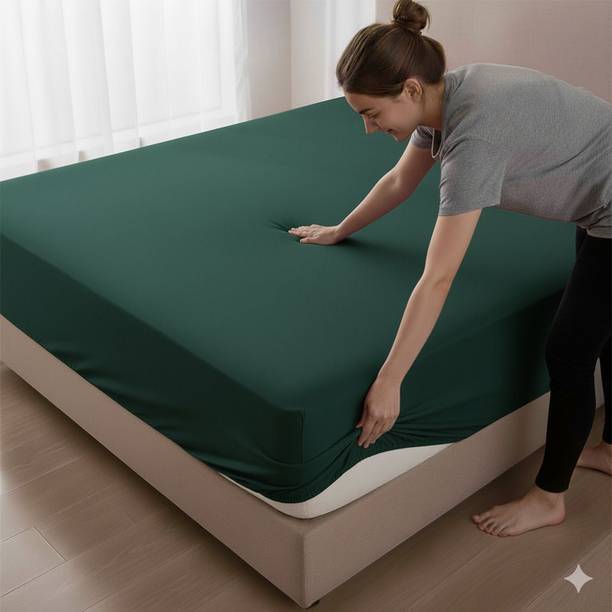 Kittenbite Queen Size Fitted Terry Cotton Breathable, Stretchable, Waterproof Mattress Cover
