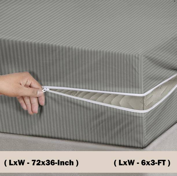VAS COLLECTIONS Zippered Single Size Breathable Mattress Cover