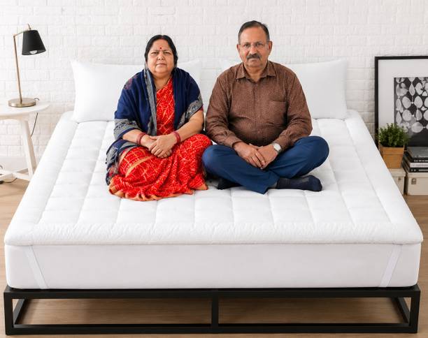 Jaipurlinen 2 inch (5.08 cm) King Size Poly Fiber Breathable Mattress Topper