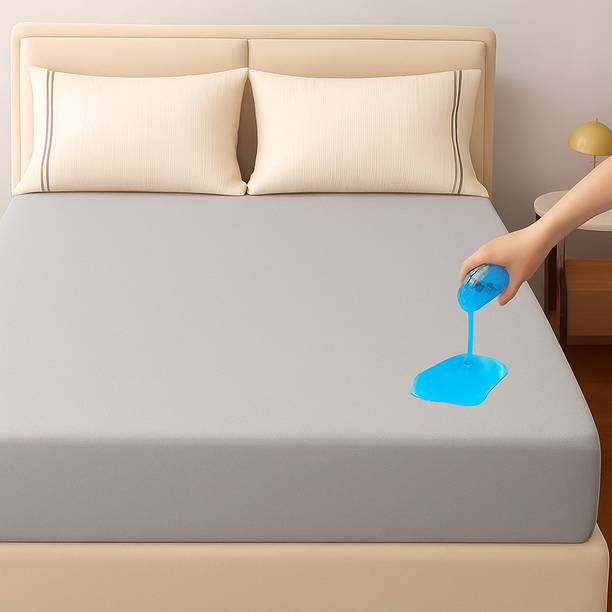 Magixy Double Size Fitted Terry Cotton Breathable, Stretchable, Waterproof Mattress Cover