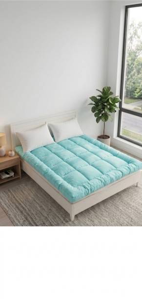 Sleepora 3 inch (7.62 cm) Double Size Poly Fiber Waterproof, Stretchable, Breathable Mattress Topper