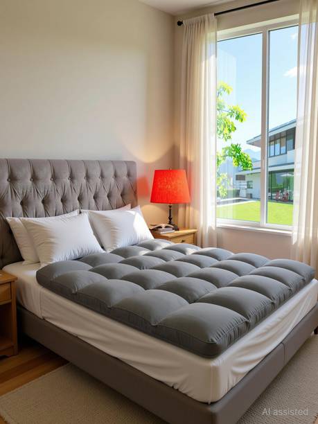 Cashmera 2 inch (5.08 cm) Double Size Microfibre Breathable, Stretchable, Waterproof Mattress Topper