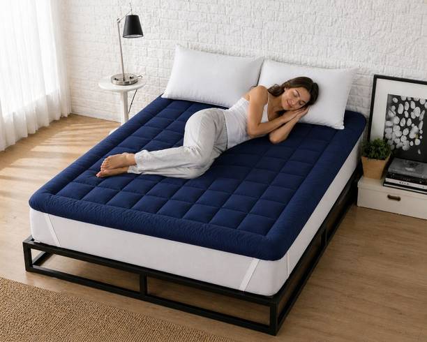 Jaipurlinen 2 inch (5.08 cm) Queen Size Poly Fiber Breathable Mattress Topper